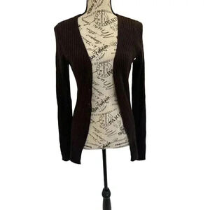 Something Navy, Sweater Cardigan, Brown, Medium